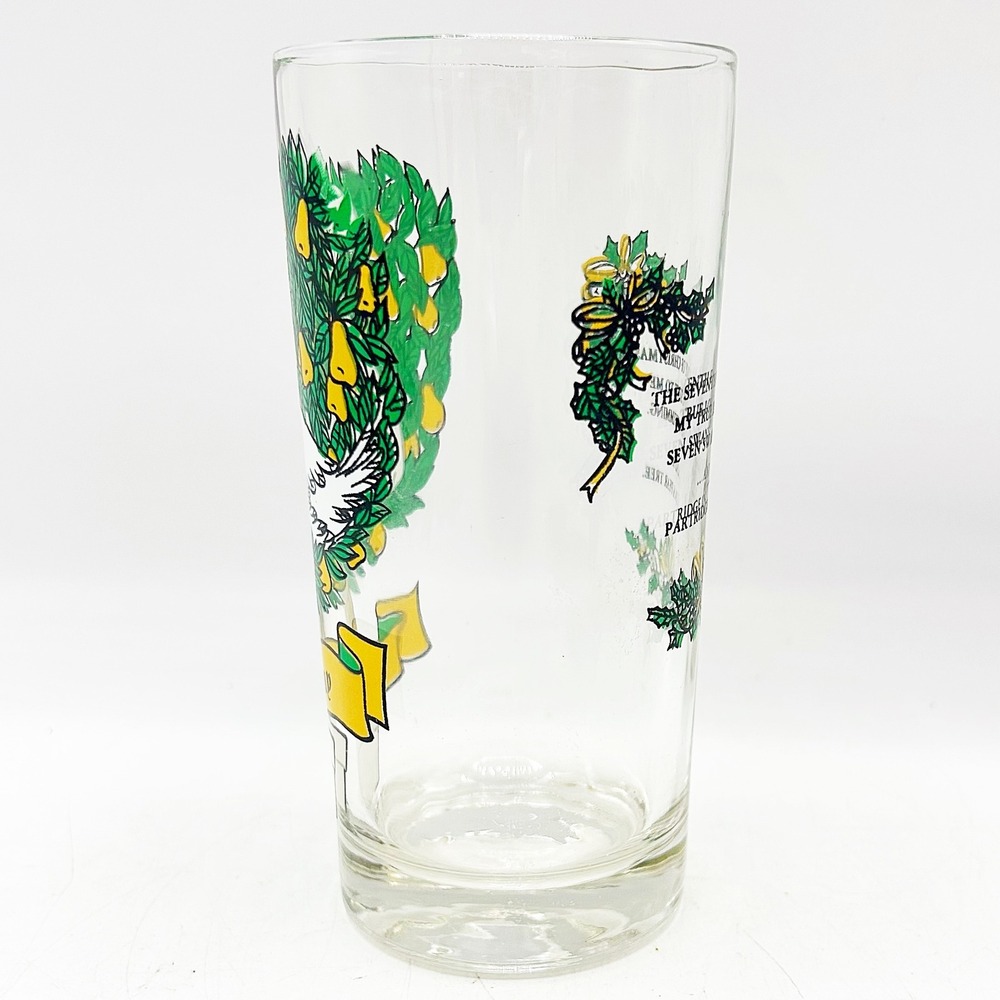 Vintage 7th Day Seven Swans A Swimming 12 Days Christmas Drinking Glass Tumbler - Picture 3 of 7